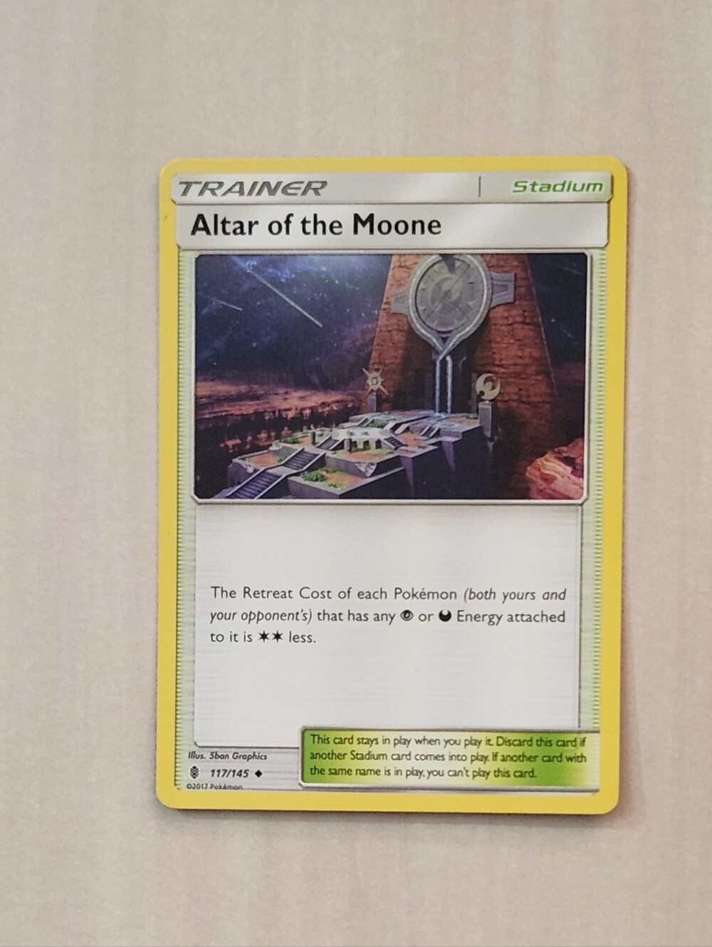 Pokemon Trainer Card ALTAR OF THE MOONE Guardian Rising 117/145